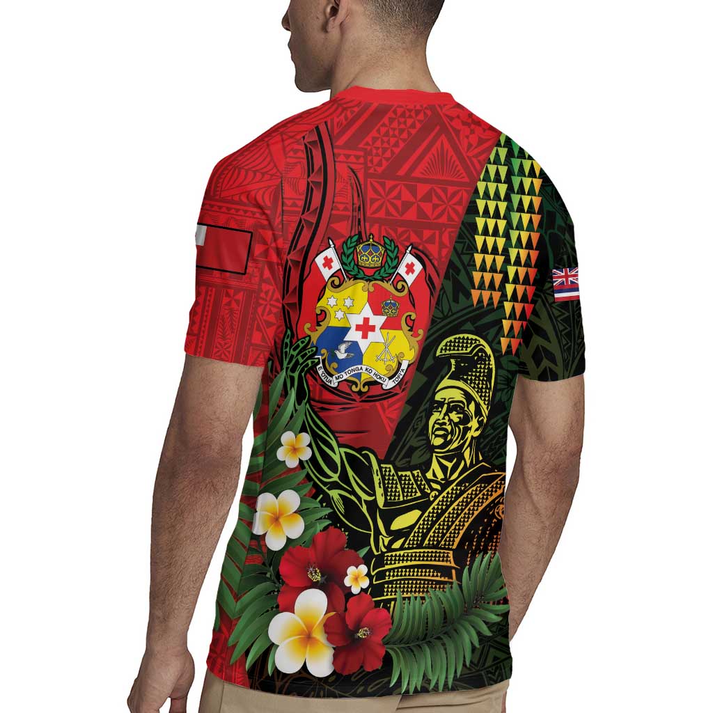 Hawaii And Tonga Rugby Jersey King Kamehameha Tribal Ngatu Pattern