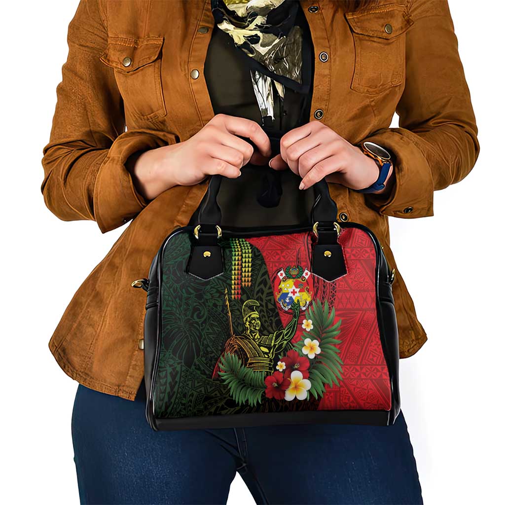 Hawaii And Tonga Shoulder Handbag King Kamehameha Tribal Ngatu Pattern