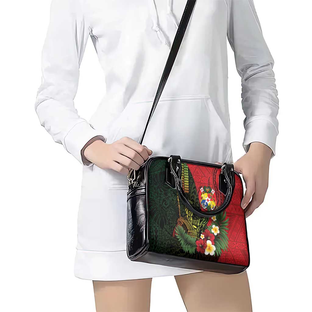 Hawaii And Tonga Shoulder Handbag King Kamehameha Tribal Ngatu Pattern