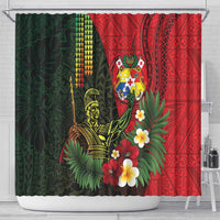 Hawaii And Tonga Shower Curtain King Kamehameha Tribal Ngatu Pattern