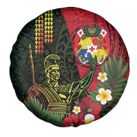 Hawaii And Tonga Spare Tire Cover King Kamehameha Tribal Ngatu Pattern