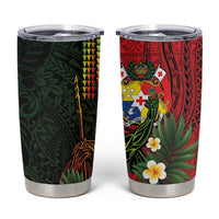 Hawaii And Tonga Tumbler Cup King Kamehameha Tribal Ngatu Pattern