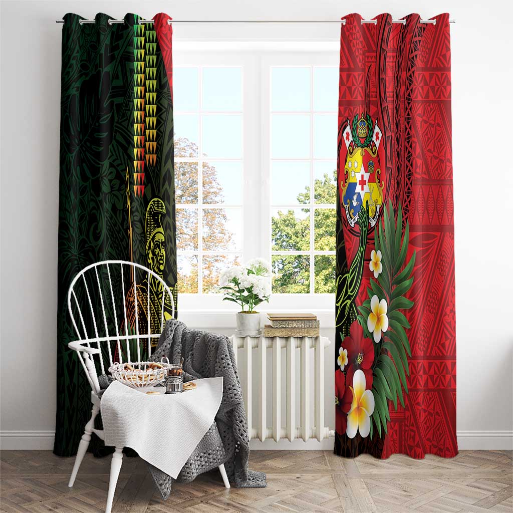 Hawaii And Tonga Window Curtain King Kamehameha Tribal Ngatu Pattern