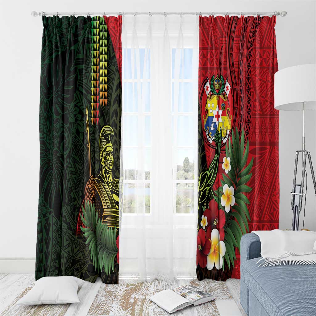 Hawaii And Tonga Window Curtain King Kamehameha Tribal Ngatu Pattern