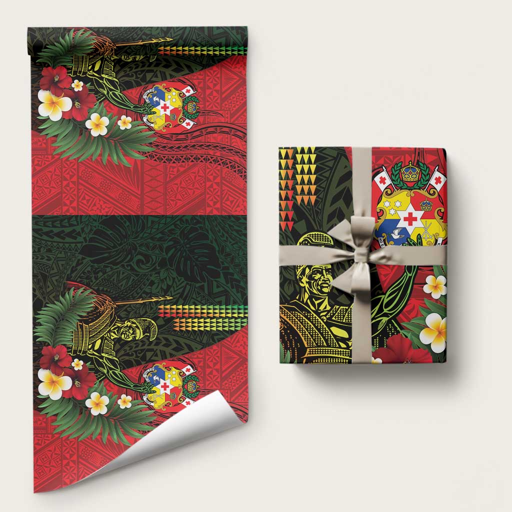 Hawaii And Tonga Wrapping Paper King Kamehameha Tribal Ngatu Pattern - Polynesian Pride