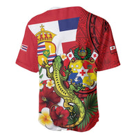 Hawaii And Tonga Baseball Jersey King Kalakaua Tribal Gecko Tongan Ngatu