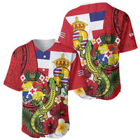Hawaii And Tonga Baseball Jersey King Kalakaua Tribal Gecko Tongan Ngatu