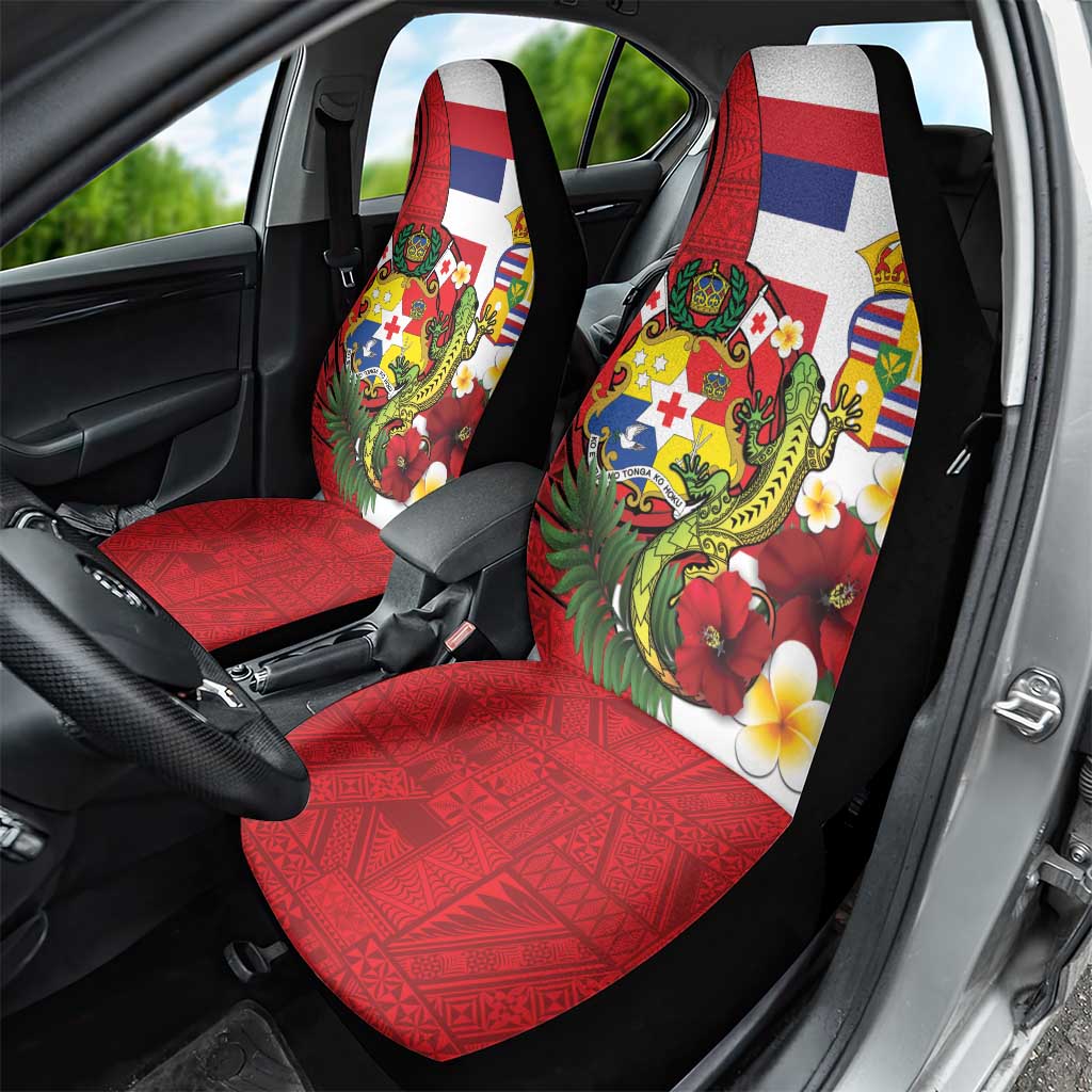 Hawaii And Tonga Car Seat Cover King Kalakaua Tribal Gecko Tongan Ngatu