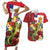 Hawaii And Tonga Couples Matching Short Sleeve Bodycon Dress and Hawaiian Shirt King Kalakaua Tribal Gecko Tongan Ngatu