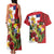 Hawaii And Tonga Couples Matching Tank Maxi Dress and Hawaiian Shirt King Kalakaua Tribal Gecko Tongan Ngatu