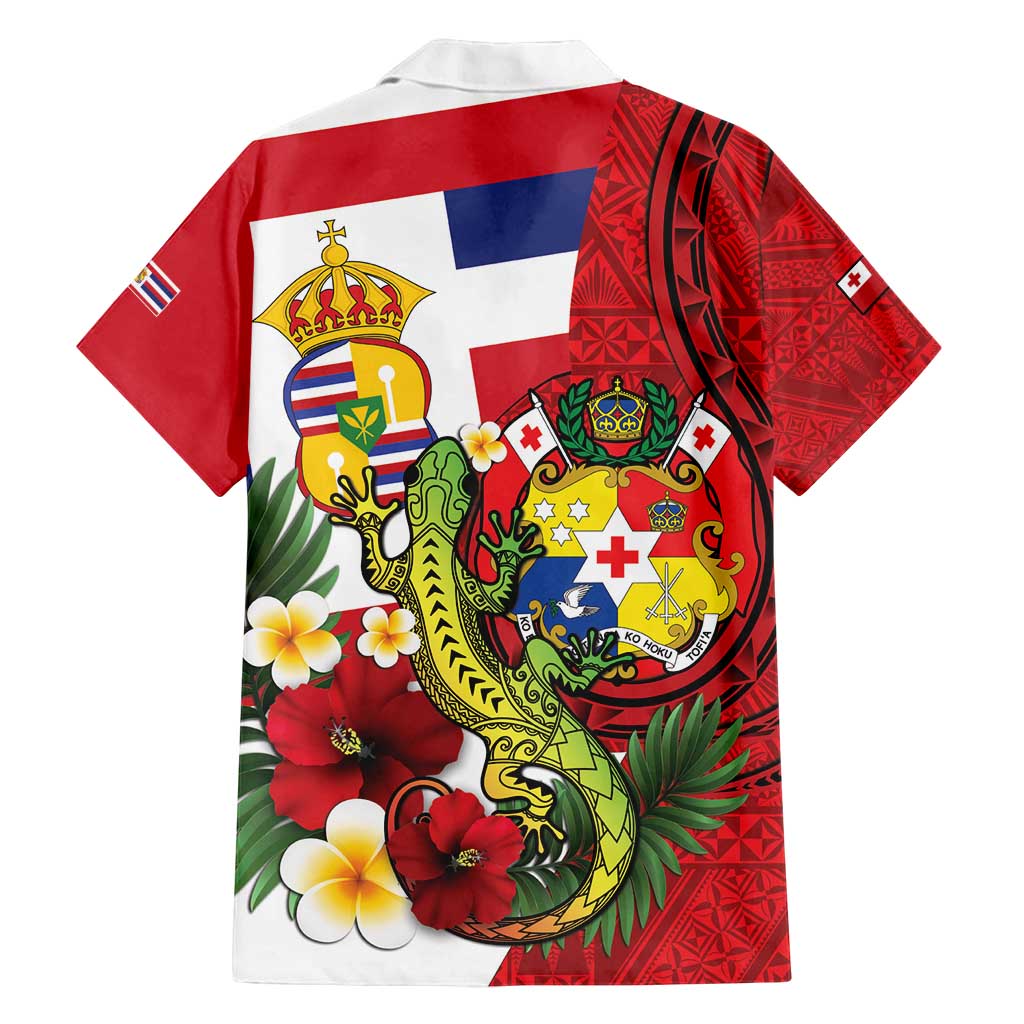 Hawaii And Tonga Family Matching Summer Maxi Dress and Hawaiian Shirt King Kalakaua Tribal Gecko Tongan Ngatu