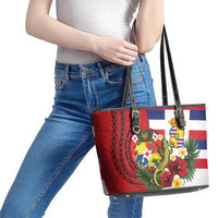 Hawaii And Tonga Leather Tote Bag King Kalakaua Tribal Gecko Tongan Ngatu