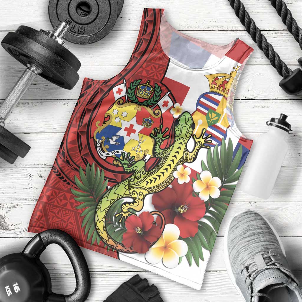 Hawaii And Tonga Men Tank Top King Kalakaua Tribal Gecko Tongan Ngatu