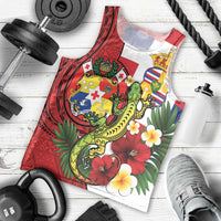 Hawaii And Tonga Men Tank Top King Kalakaua Tribal Gecko Tongan Ngatu