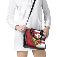 Hawaii And Tonga Shoulder Handbag King Kalakaua Tribal Gecko Tongan Ngatu