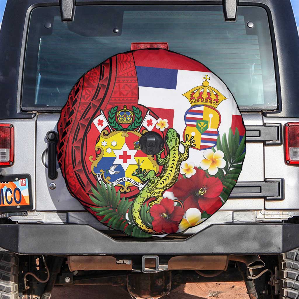 Hawaii And Tonga Spare Tire Cover King Kalakaua Tribal Gecko Tongan Ngatu