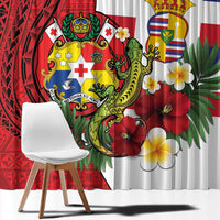 Hawaii And Tonga Window Curtain King Kalakaua Tribal Gecko Tongan Ngatu