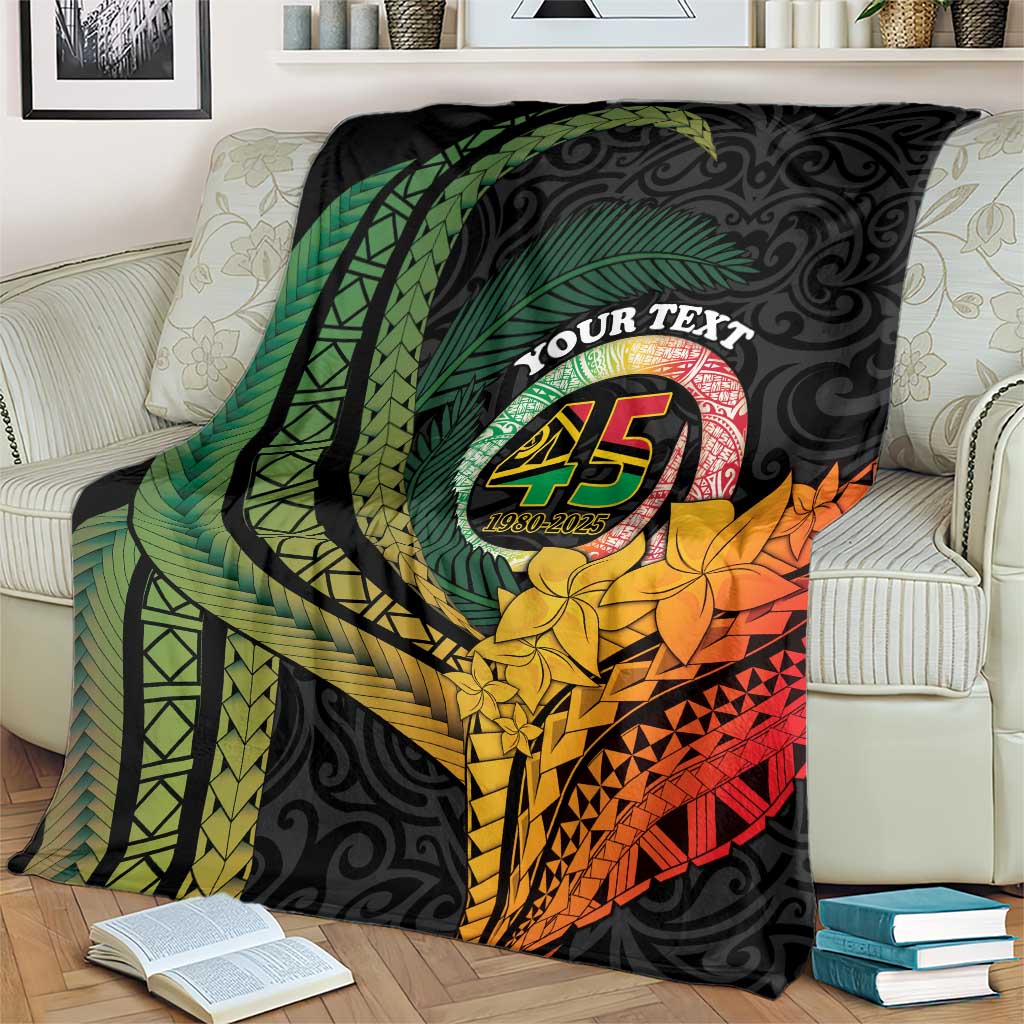 Personalised Vanuatu Independence Day Blanket July 30 Pig Tusk Long God Yumi Stanap
