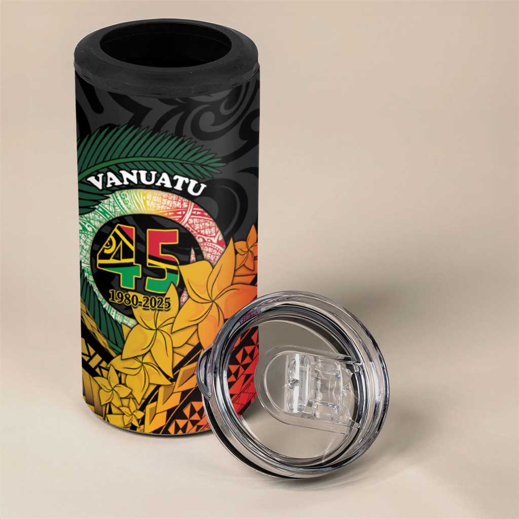 Personalised Vanuatu Independence Day 4 in 1 Can Cooler Tumbler July 30 Pig Tusk Long God Yumi Stanap