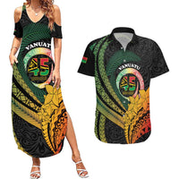 Personalised Vanuatu Independence Day Couples Matching Summer Maxi Dress and Hawaiian Shirt July 30 Pig Tusk Long God Yumi Stanap