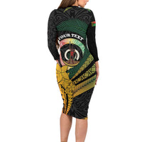 Personalised Vanuatu Independence Day Family Matching Long Sleeve Bodycon Dress and Hawaiian Shirt July 30 Pig Tusk Long God Yumi Stanap