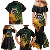 Personalised Vanuatu Independence Day Family Matching Mermaid Dress and Hawaiian Shirt July 30 Pig Tusk Long God Yumi Stanap