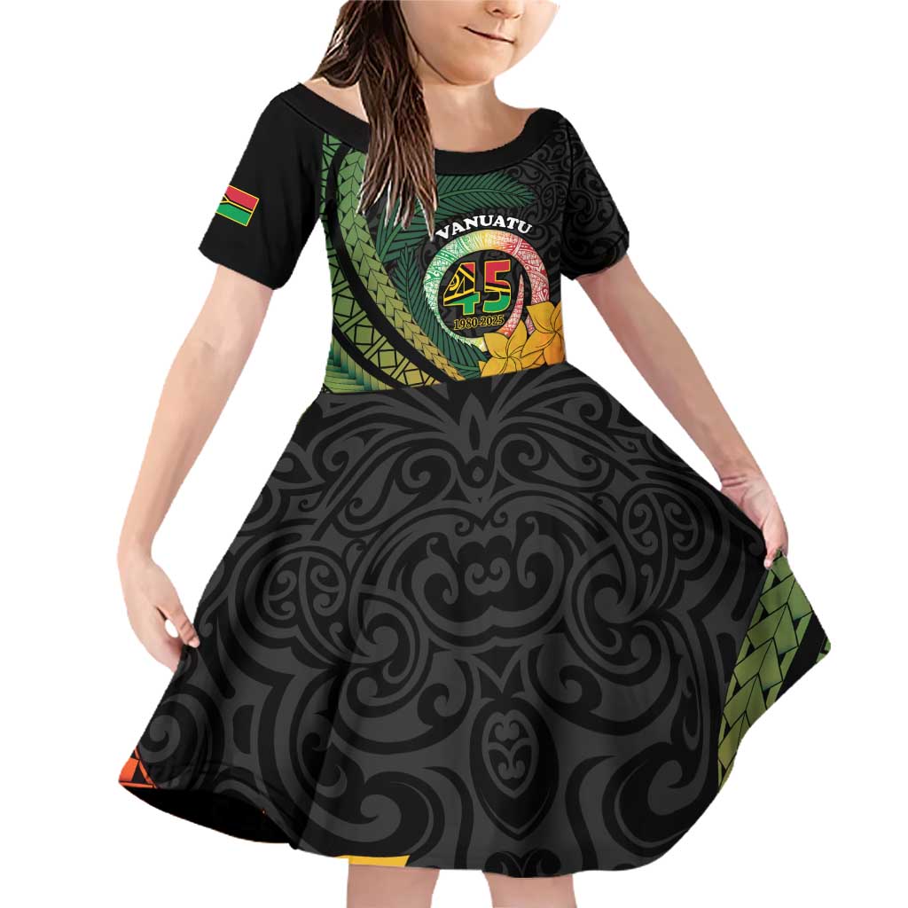 Personalised Vanuatu Independence Day Family Matching Off Shoulder Short Dress and Hawaiian Shirt July 30 Pig Tusk Long God Yumi Stanap