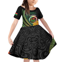 Personalised Vanuatu Independence Day Family Matching Off Shoulder Short Dress and Hawaiian Shirt July 30 Pig Tusk Long God Yumi Stanap