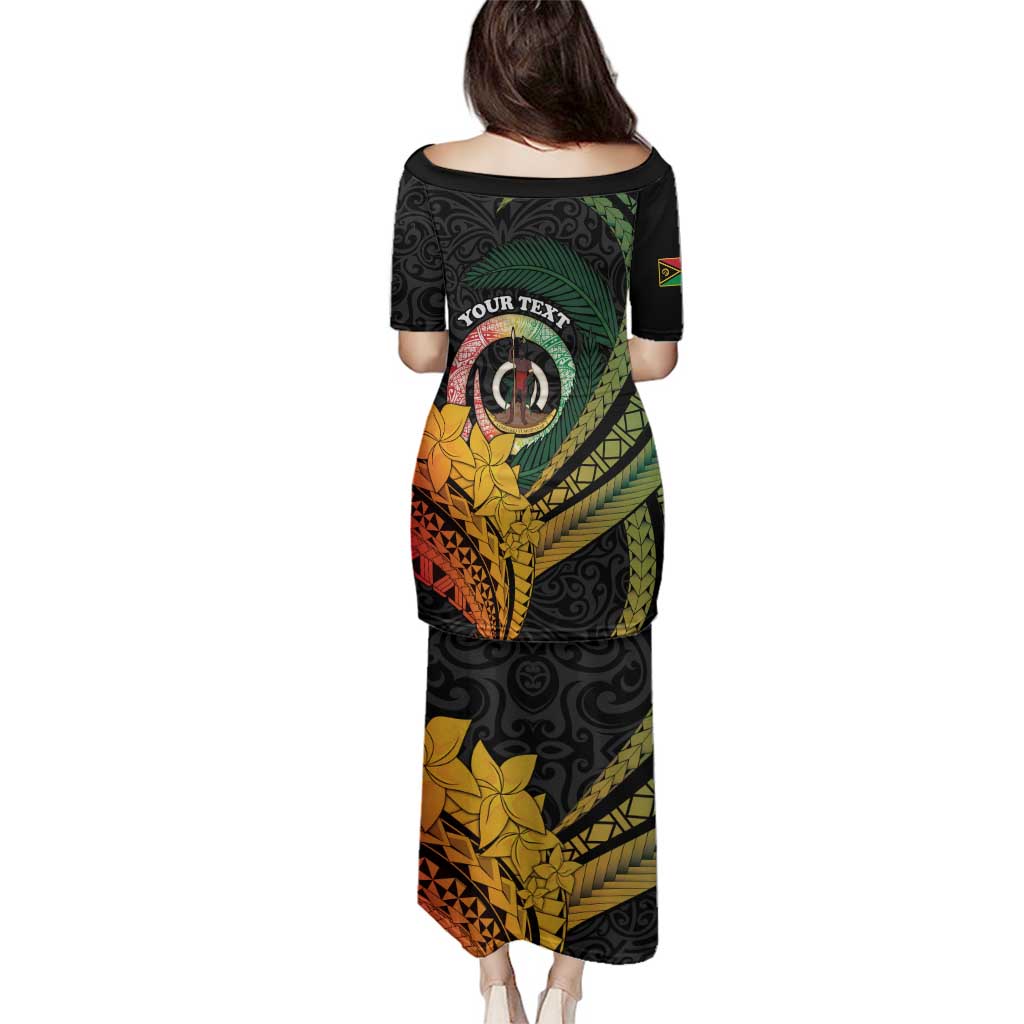 Personalised Vanuatu Independence Day Family Matching Puletasi and Hawaiian Shirt July 30 Pig Tusk Long God Yumi Stanap