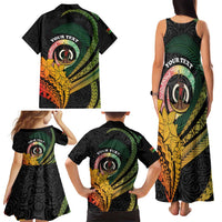 Personalised Vanuatu Independence Day Family Matching Tank Maxi Dress and Hawaiian Shirt July 30 Pig Tusk Long God Yumi Stanap