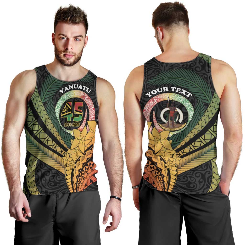 Personalised Vanuatu Independence Day Men Tank Top July 30 Pig Tusk Long God Yumi Stanap