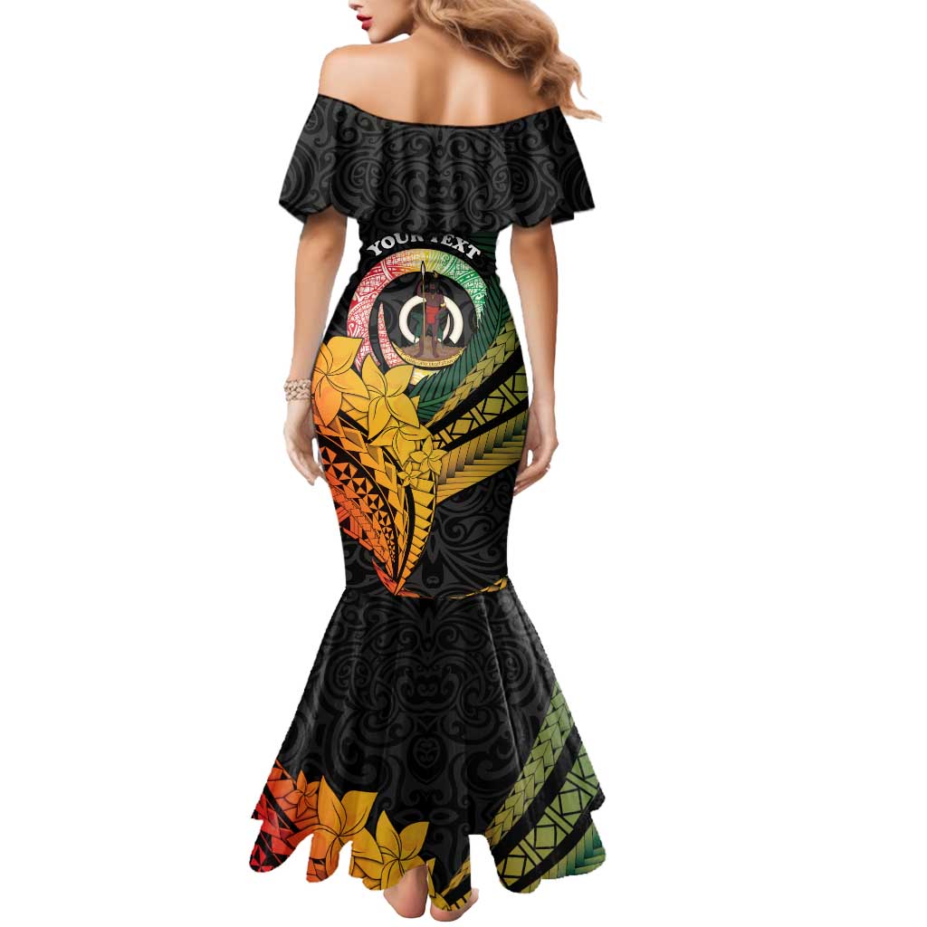 Personalised Vanuatu Independence Day Mermaid Dress July 30 Pig Tusk Long God Yumi Stanap