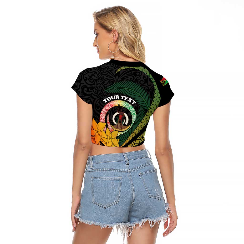 Personalised Vanuatu Independence Day Raglan Cropped T Shirt July 30 Pig Tusk Long God Yumi Stanap