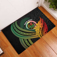 Personalised Vanuatu Independence Day Rubber Doormat July 30 Pig Tusk Long God Yumi Stanap