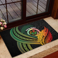 Personalised Vanuatu Independence Day Rubber Doormat July 30 Pig Tusk Long God Yumi Stanap