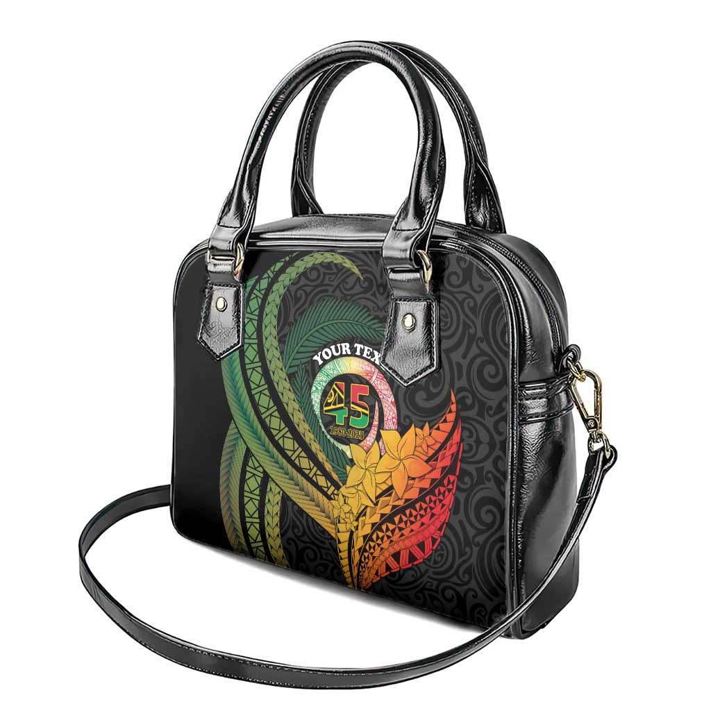 Personalised Vanuatu Independence Day Shoulder Handbag July 30 Pig Tusk Long God Yumi Stanap