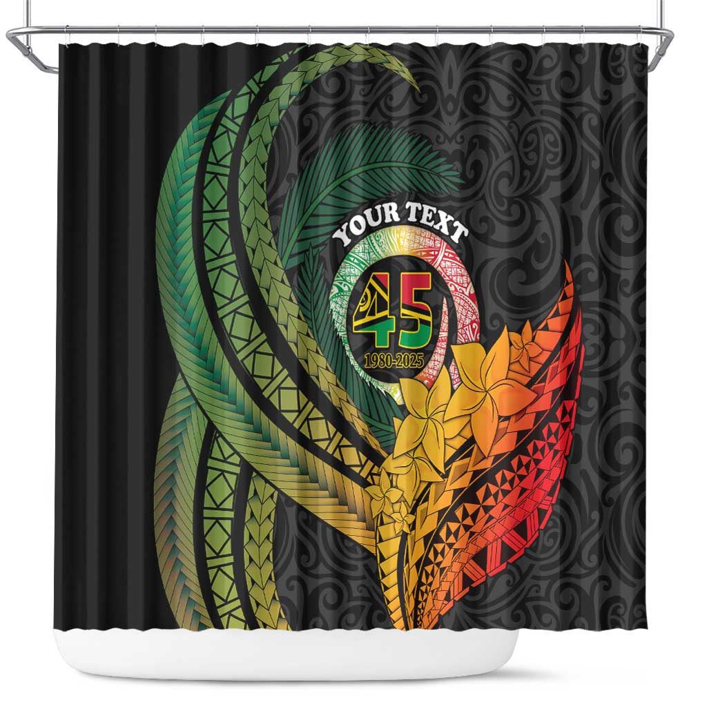 Personalised Vanuatu Independence Day Shower Curtain July 30 Pig Tusk Long God Yumi Stanap