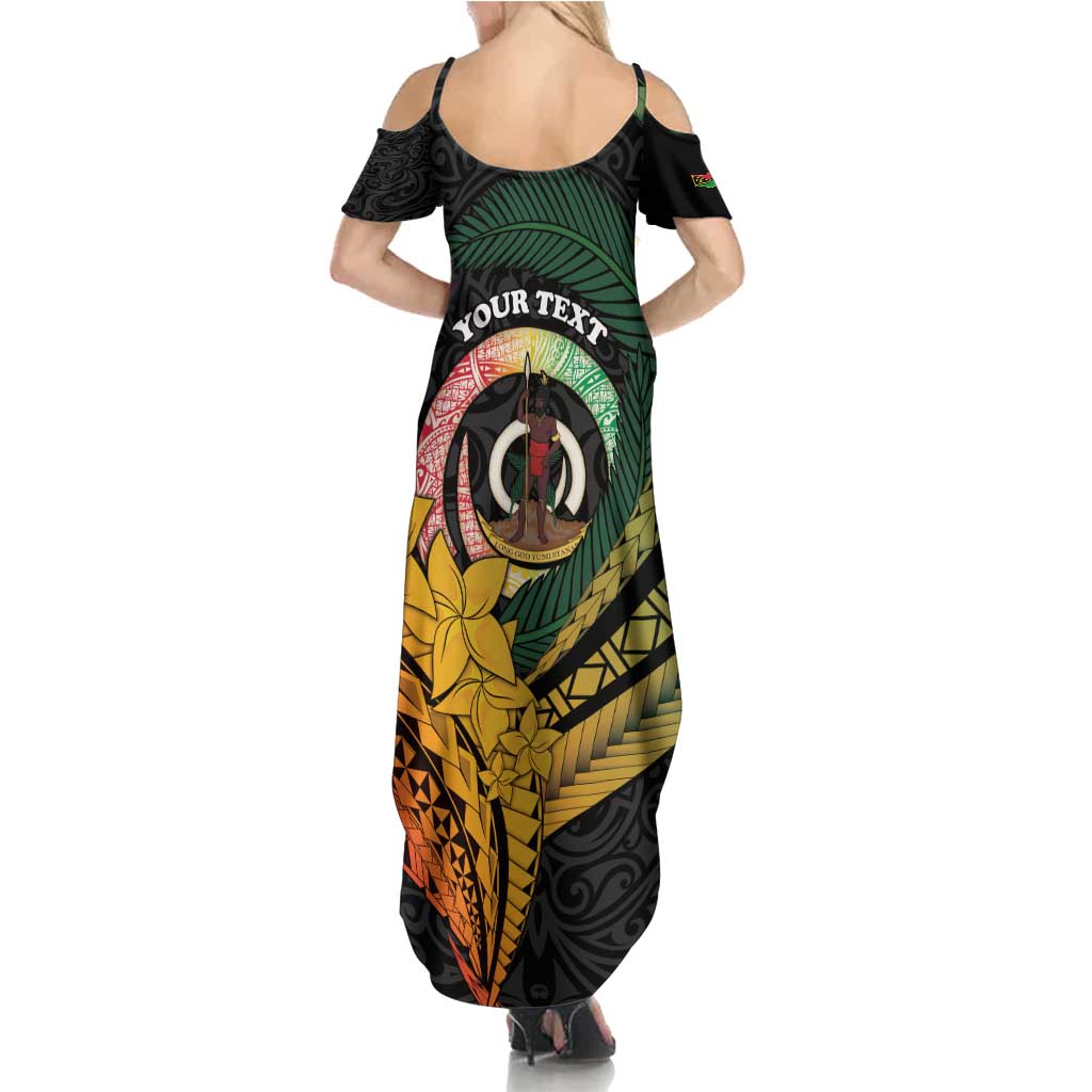 Personalised Vanuatu Independence Day Summer Maxi Dress July 30 Pig Tusk Long God Yumi Stanap
