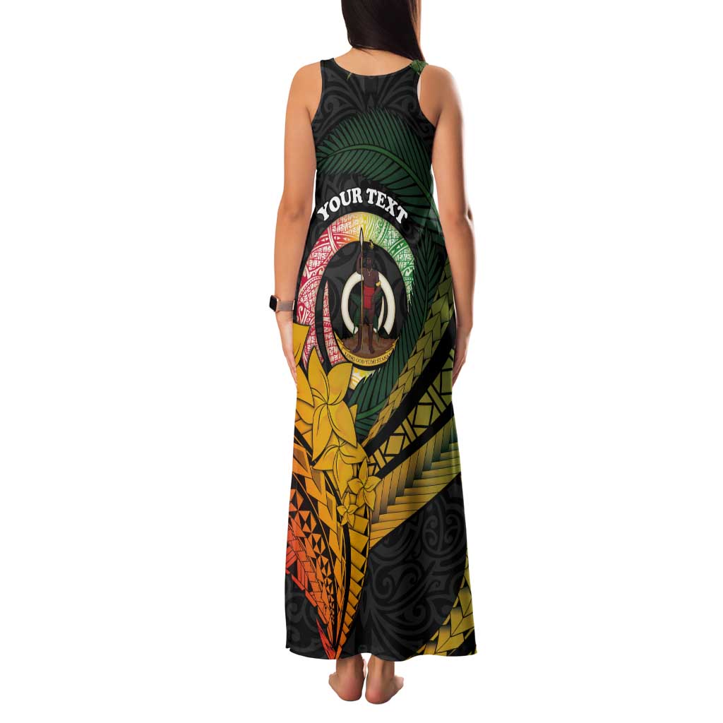 Personalised Vanuatu Independence Day Tank Maxi Dress July 30 Pig Tusk Long God Yumi Stanap