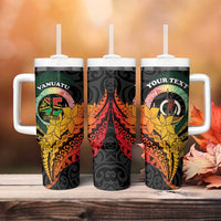Personalised Vanuatu Independence Day Tumbler With Handle July 30 Pig Tusk Long God Yumi Stanap