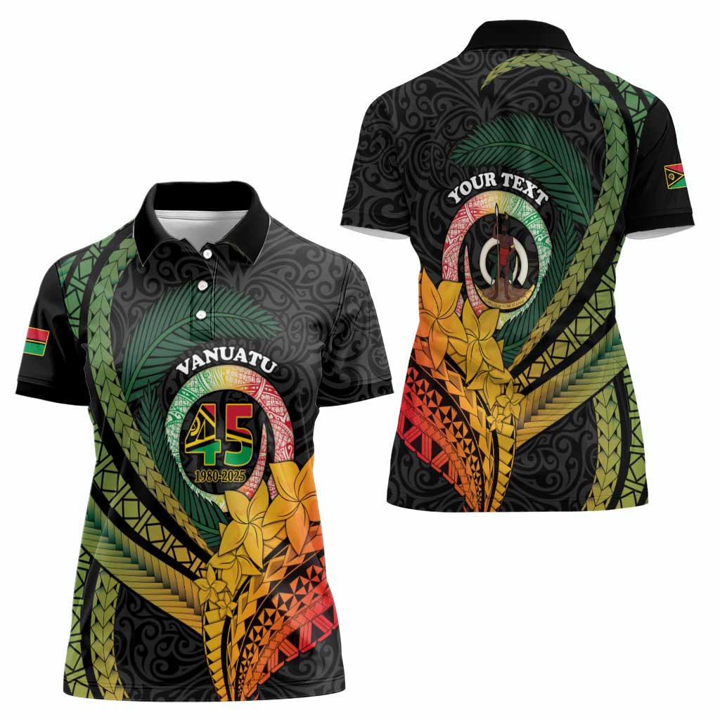 Personalised Vanuatu Independence Day Women Polo Shirt July 30 Pig Tusk Long God Yumi Stanap