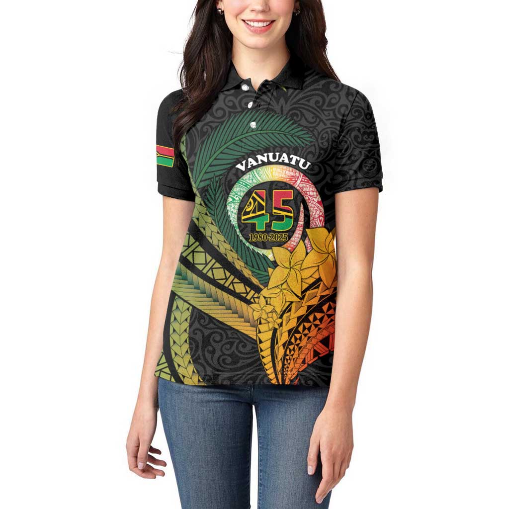 Personalised Vanuatu Independence Day Women Polo Shirt July 30 Pig Tusk Long God Yumi Stanap
