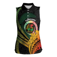 Personalised Vanuatu Independence Day Women Sleeveless Polo Shirt July 30 Pig Tusk Long God Yumi Stanap