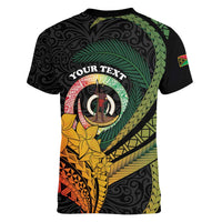 Personalised Vanuatu Independence Day Women V-Neck T-Shirt July 30 Pig Tusk Long God Yumi Stanap