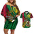 Halo Vanuatu Couples Matching Off Shoulder Short Dress and Hawaiian Shirt Happy 45th Independence Anniversary