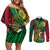 Halo Vanuatu Couples Matching Off Shoulder Short Dress and Long Sleeve Button Shirt Happy 45th Independence Anniversary