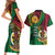 Halo Vanuatu Couples Matching Short Sleeve Bodycon Dress and Hawaiian Shirt Happy 45th Independence Anniversary