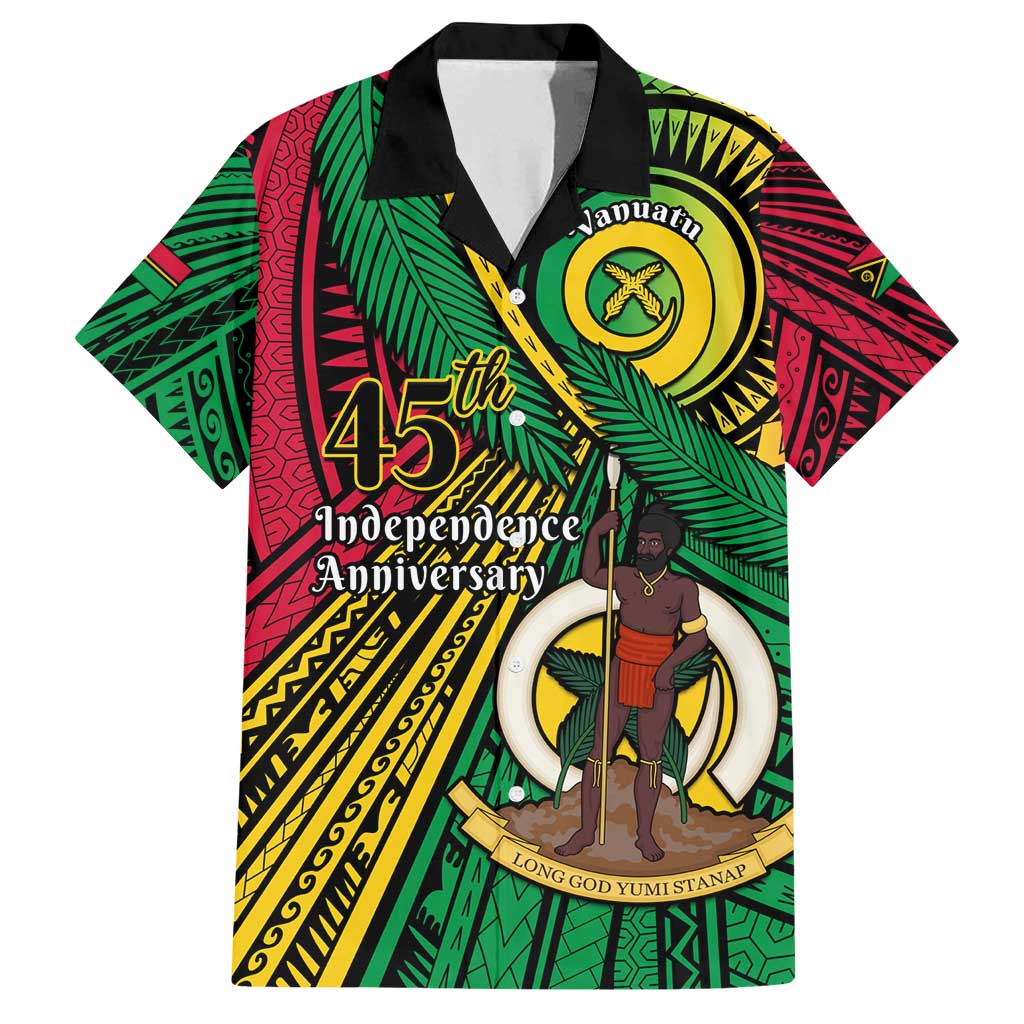 Halo Vanuatu Family Matching Long Sleeve Bodycon Dress and Hawaiian Shirt Happy 45th Independence Anniversary