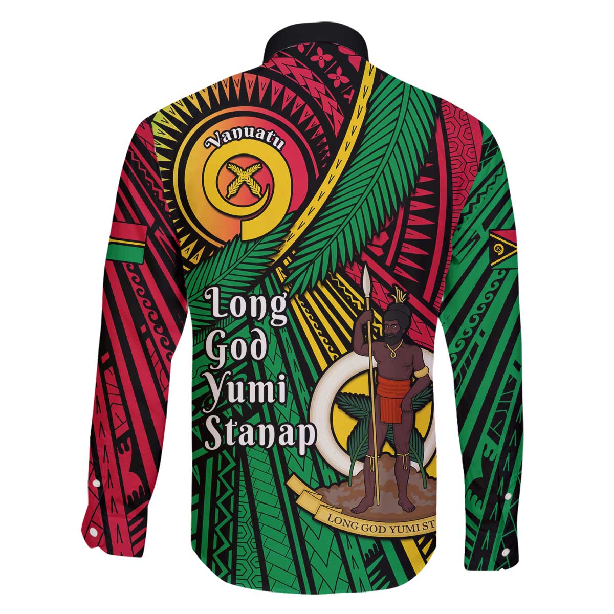 Halo Vanuatu Family Matching Off The Shoulder Long Sleeve Dress and Hawaiian Shirt Happy 45th Independence Anniversary