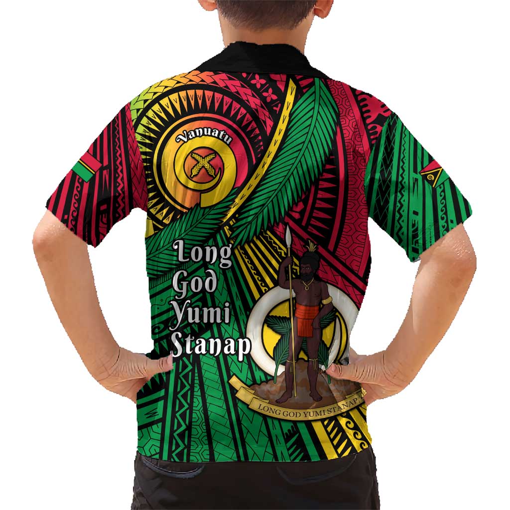 Halo Vanuatu Family Matching Short Sleeve Bodycon Dress and Hawaiian Shirt Happy 45th Independence Anniversary
